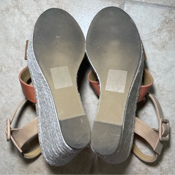 Espadrille Neutral Tri-Color Platform Wedges - Picture 8 of 13